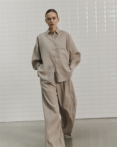 With Black - WBLMarleen Oversize Hemd - Grey Sand